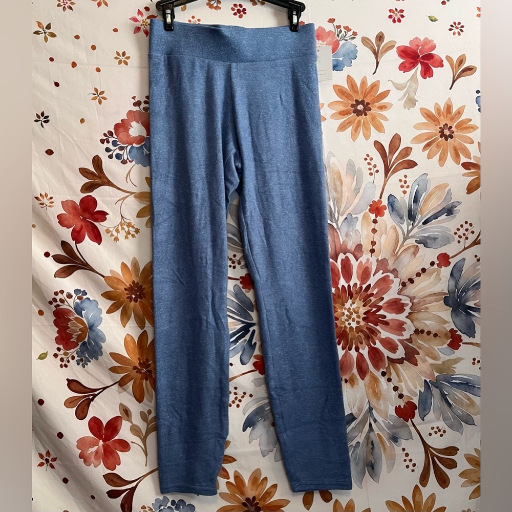 NWT LC Lauren Conrad Womens S Blue Soft High Rise Slim Winter Dorm Cozy Leggings